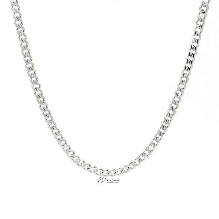 Glitters Necklaces Stainless Steel Beveled Cuban Chain Necklace 55mm width