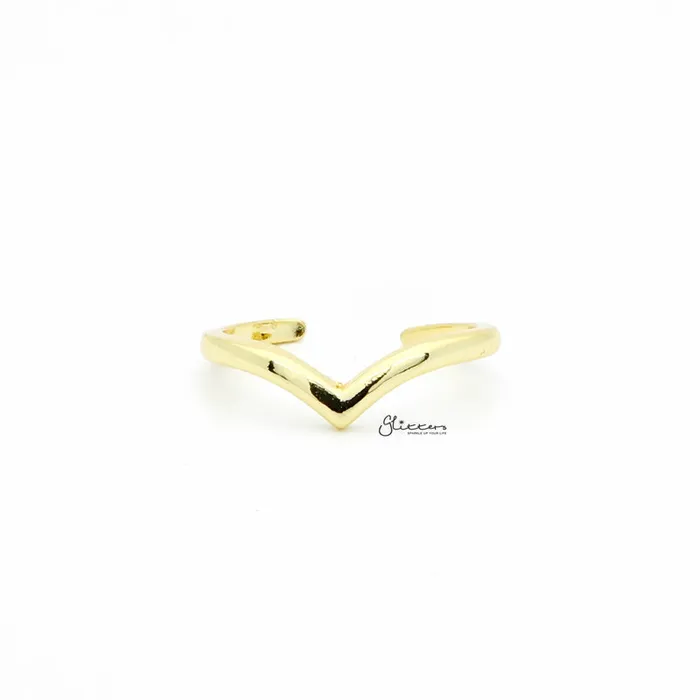 Glitters Rings V Shape Toe Ring Gold
