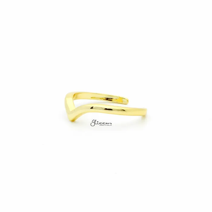 Glitters Rings V Shape Toe Ring Gold
