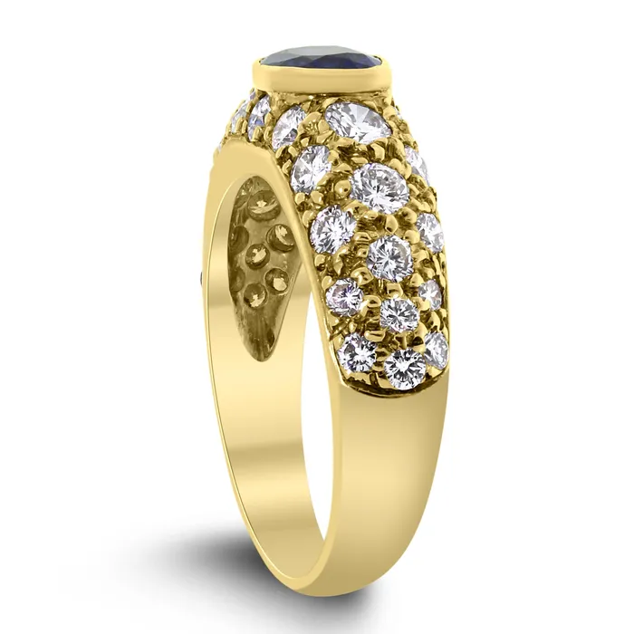 Gloria Diamond Sapphire Band 263 ct Sapphire Diamonds in Yellow Gold Beauvince Rings