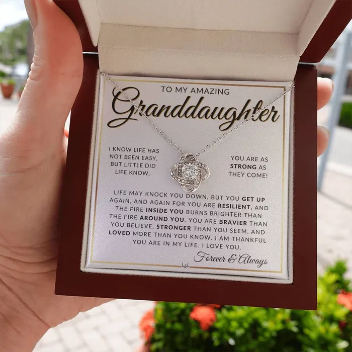 Granddaughter Gift Idea Pendant Necklace For My Granddaughter Sentimental Message of Encouragement Great Christmas Gift Birthday Present or Graduation Surprise ShineOn Fulfillment Necklaces
