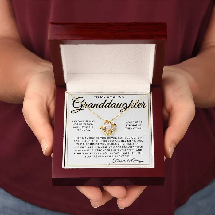 Granddaughter Gift Idea Pendant Necklace For My Granddaughter Sentimental Message of Encouragement Great Christmas Gift Birthday Present or Graduation Surprise ShineOn Fulfillment Necklaces