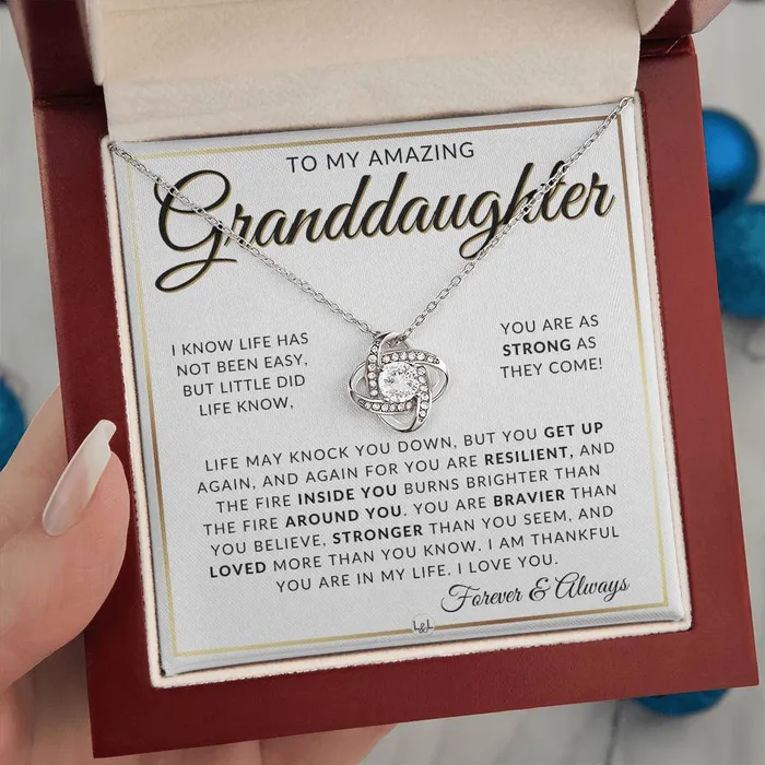 Granddaughter Gift Idea Pendant Necklace For My Granddaughter Sentimental Message of Encouragement Great Christmas Gift Birthday Present or Graduation Surprise ShineOn Fulfillment Necklaces