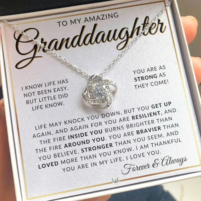 Granddaughter Gift Idea Pendant Necklace For My Granddaughter Sentimental Message of Encouragement Great Christmas Gift Birthday Present or Graduation Surprise ShineOn Fulfillment Necklaces