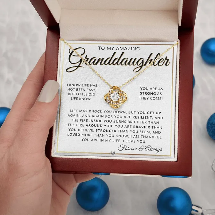 Granddaughter Gift Idea Pendant Necklace For My Granddaughter Sentimental Message of Encouragement Great Christmas Gift Birthday Present or Graduation Surprise ShineOn Fulfillment Necklaces