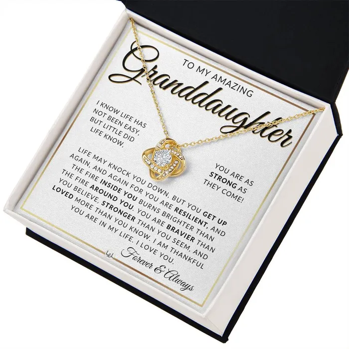 Granddaughter Gift Idea Pendant Necklace For My Granddaughter Sentimental Message of Encouragement Great Christmas Gift Birthday Present or Graduation Surprise ShineOn Fulfillment Necklaces