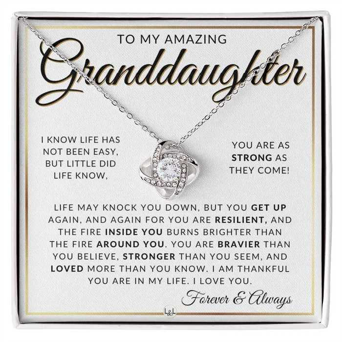 Granddaughter Gift Idea Pendant Necklace For My Granddaughter Sentimental Message of Encouragement Great Christmas Gift Birthday Present or Graduation Surprise ShineOn Fulfillment Necklaces