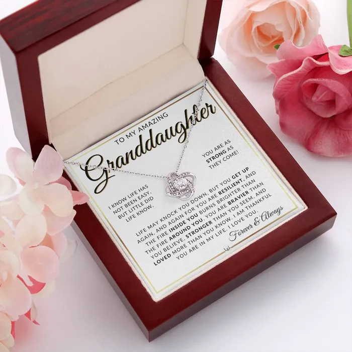 Granddaughter Gift Idea Pendant Necklace For My Granddaughter Sentimental Message of Encouragement Great Christmas Gift Birthday Present or Graduation Surprise ShineOn Fulfillment Necklaces