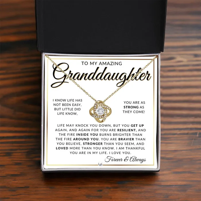 Granddaughter Gift Idea Pendant Necklace For My Granddaughter Sentimental Message of Encouragement Great Christmas Gift Birthday Present or Graduation Surprise ShineOn Fulfillment Necklaces