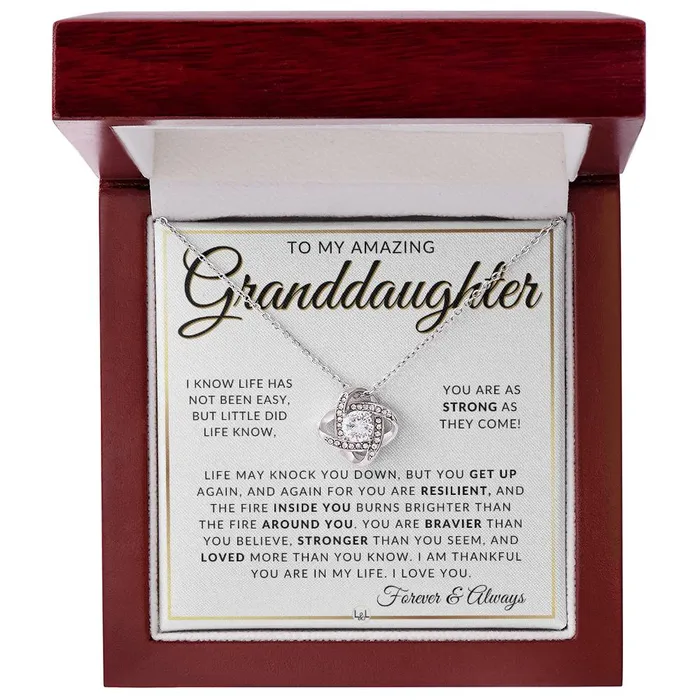 Granddaughter Gift Idea Pendant Necklace For My Granddaughter Sentimental Message of Encouragement Great Christmas Gift Birthday Present or Graduation Surprise ShineOn Fulfillment Necklaces