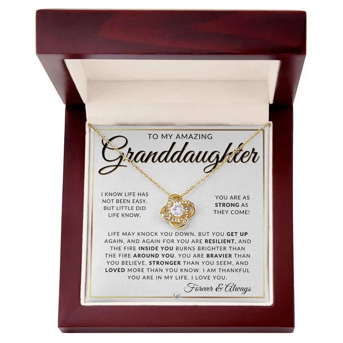 Granddaughter Gift Idea Pendant Necklace For My Granddaughter Sentimental Message of Encouragement Great Christmas Gift Birthday Present or Graduation Surprise ShineOn Fulfillment Necklaces