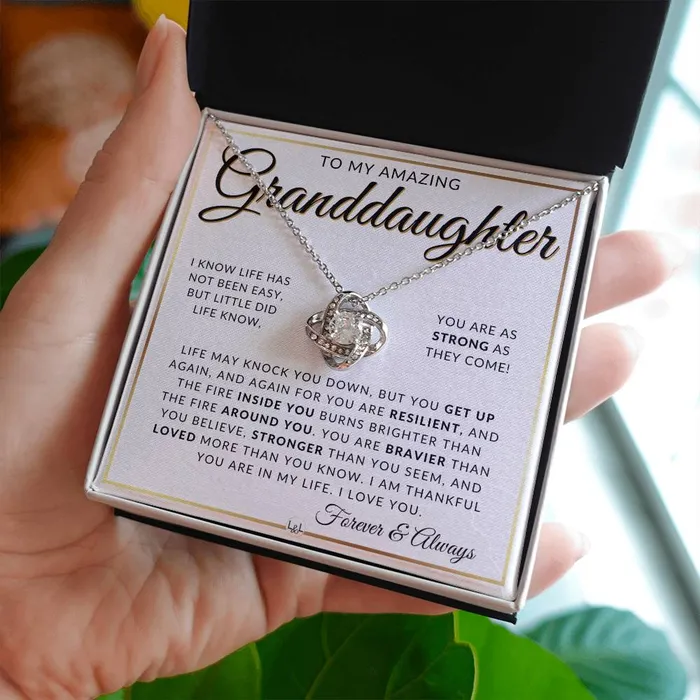 Granddaughter Gift Idea Pendant Necklace For My Granddaughter Sentimental Message of Encouragement Great Christmas Gift Birthday Present or Graduation Surprise ShineOn Fulfillment Necklaces