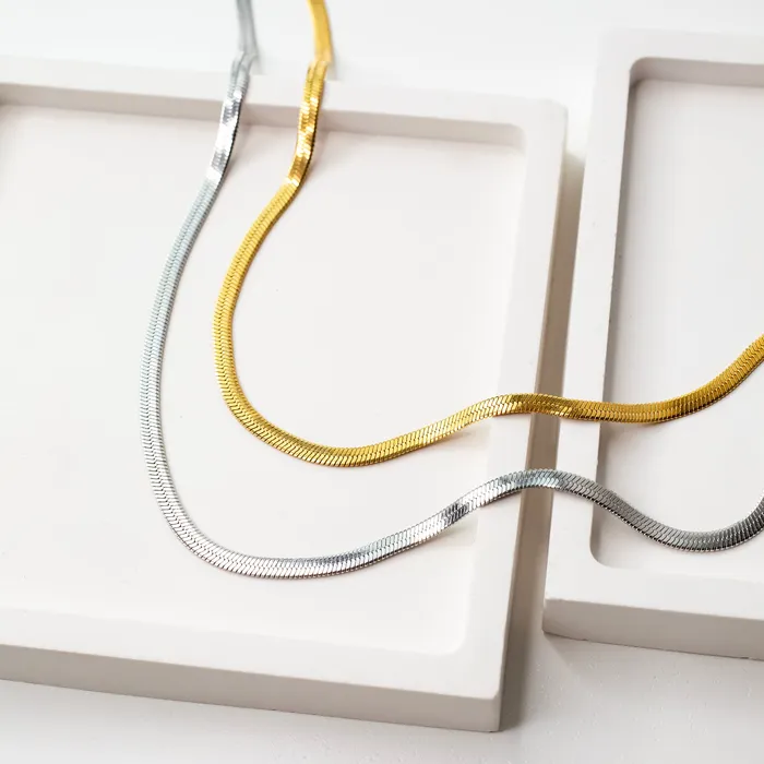 Grayling Necklaces Waterproof Gigi Herringbone Chain Necklace