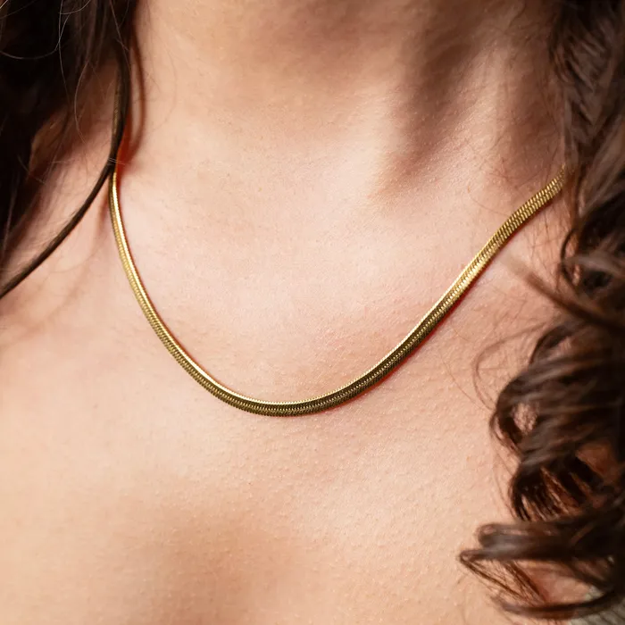 Grayling Necklaces Waterproof Gigi Herringbone Chain Necklace