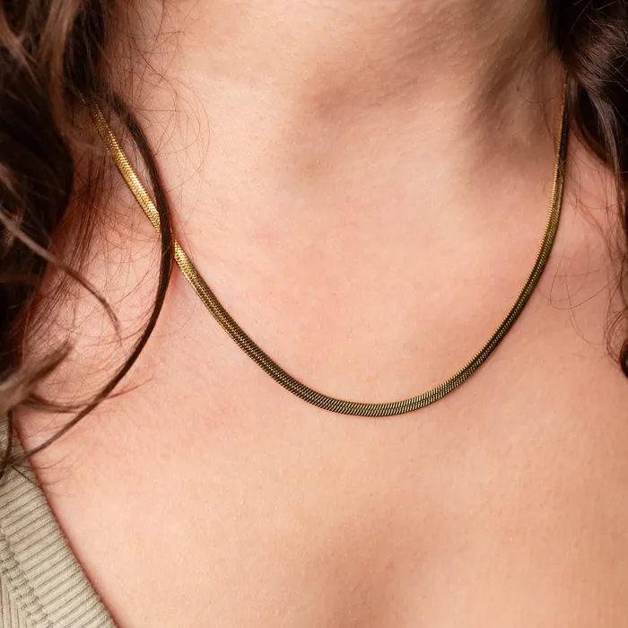 Grayling Necklaces Waterproof Gigi Herringbone Chain Necklace