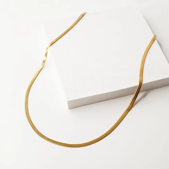 Grayling Necklaces Waterproof Gigi Herringbone Chain Necklace