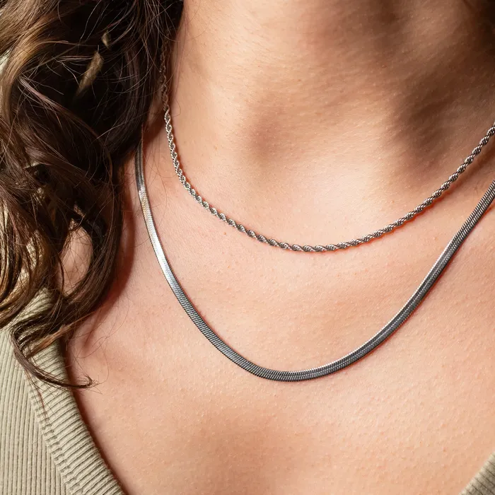 Grayling Necklaces Waterproof Gigi Herringbone Chain Necklace