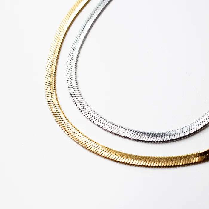 Grayling Necklaces Waterproof Gigi Herringbone Chain Necklace