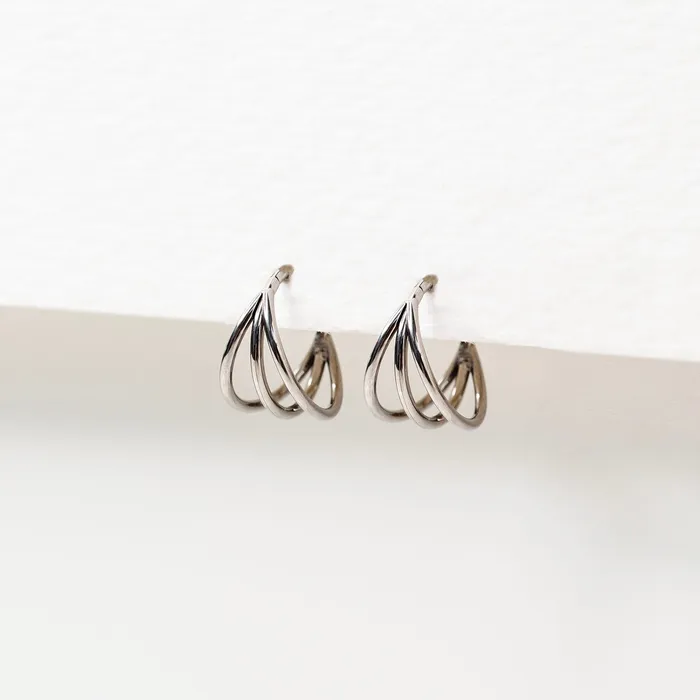 Grayling Rings Illusion Triple Row Hinged Segment Ring Titanium Clicker Hoop for Noses Ears Cartilage