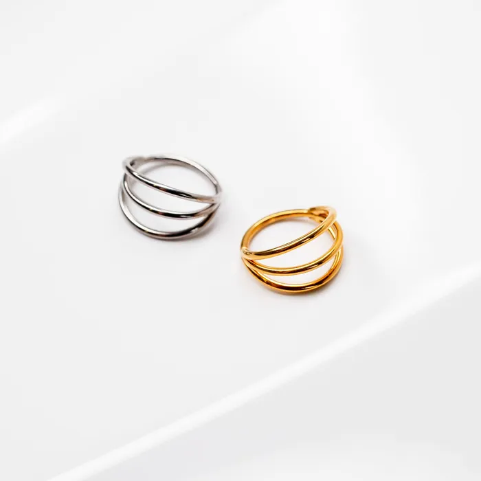 Grayling Rings Illusion Triple Row Hinged Segment Ring Titanium Clicker Hoop for Noses Ears Cartilage