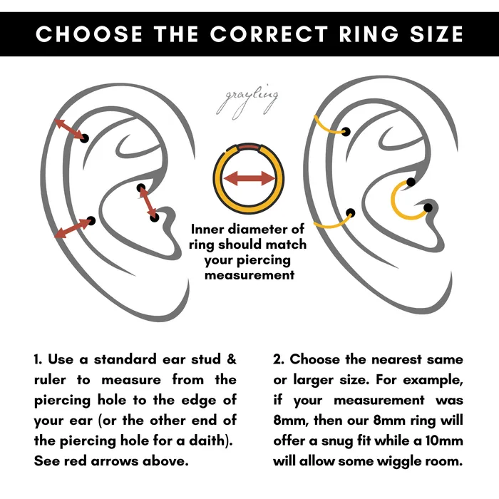Grayling Rings Illusion Triple Row Hinged Segment Ring Titanium Clicker Hoop for Noses Ears Cartilage