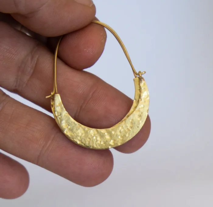 Hammered Hoop Earrings Vivien Frank Designs Earrings