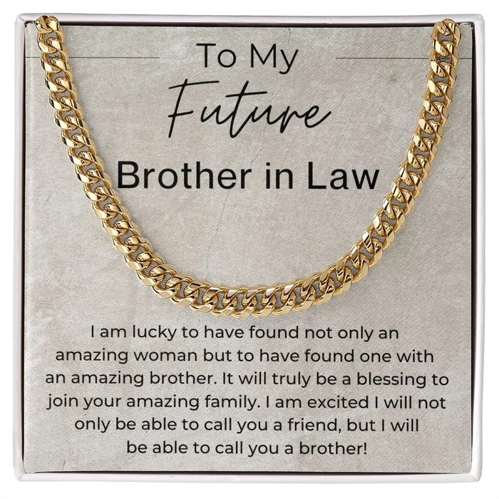 I Am Lucky Gift for Future Brother in Law from the Groom to Be Cuban Linked Chain Necklace ShineOn Fulfillment Necklaces I Am Lucky Gift for Future Brother in Law from the Groom to Be Cuban Linked Chain Necklace ShineOn Fulfillment Necklaces