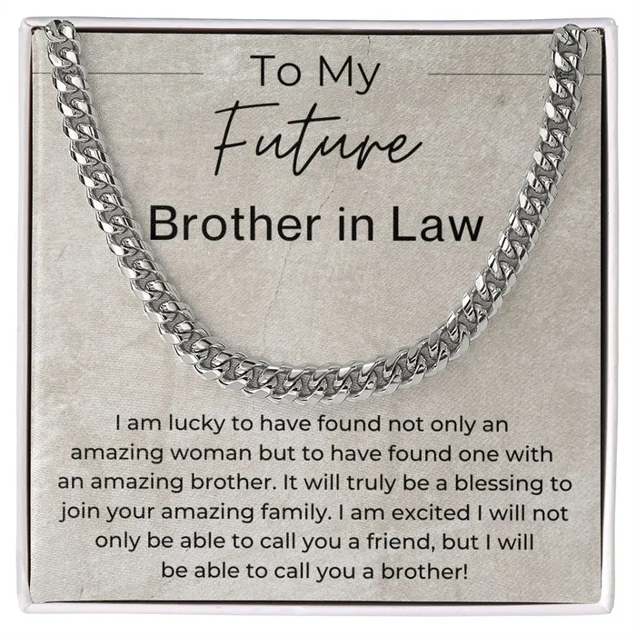 I Am Lucky Gift for Future Brother in Law from the Groom to Be Cuban Linked Chain Necklace ShineOn Fulfillment Necklaces
