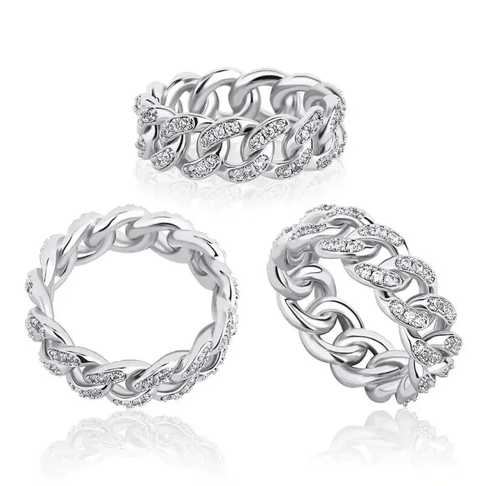 Iced Cuban Ring in White Gold The Icetruck Rings Iced Cuban Ring in White Gold The Icetruck Rings