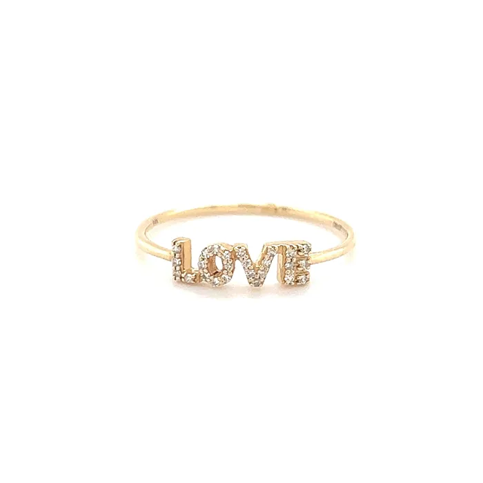 Izakov Diamonds Fine Jewelry Rings 14K Gold Petite Diamond Love Ring