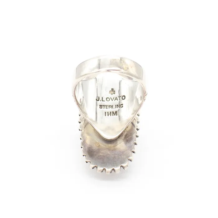 Julian Lovato Kewa Handmade Sterling Silver Momo Coral Ring Crown Jewels Coin Rings
