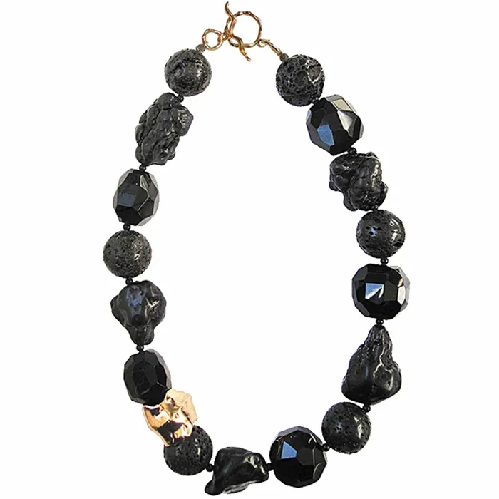Julie Cohn Design Necklaces MOLTEN ONYX BRONZE STATEMENT NECKLACE