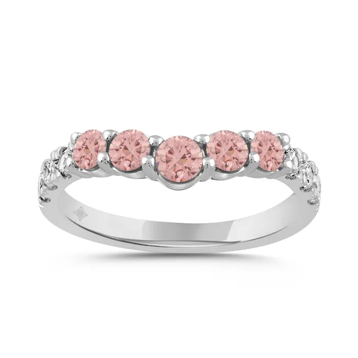 LADIES BAND 1CT ROUND DIAMOND 14K WHITE GOLD Ethos Rings
