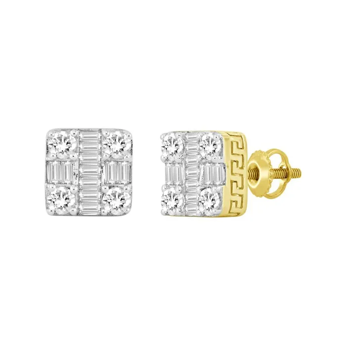 LADIES EARRINGS 100CT ROUNDBAGUETTE DIAMOND 10K YELLOW GOLD AV Earrings LADIES EARRINGS 100CT ROUNDBAGUETTE DIAMOND 10K YELLOW GOLD AV Earrings