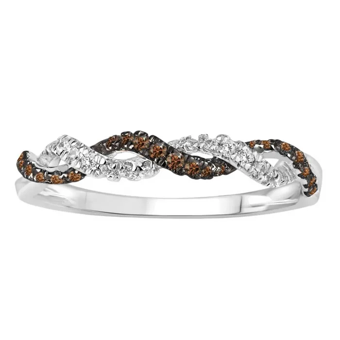 LADIES RING 025CT ROUNDBLUE DIAMOND 14K WHITE GOLD AV Rings