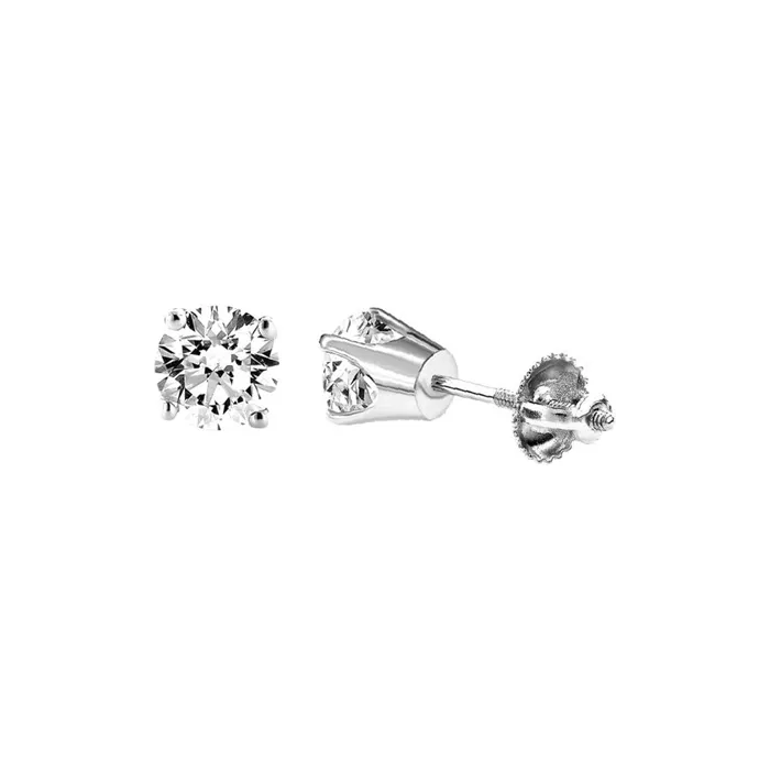 LADIES SOLITAIRE EARRINGS 015CT ROUND DIAMOND 14K WHITE GOLD AV Earrings LADIES SOLITAIRE EARRINGS 015CT ROUND DIAMOND 14K WHITE GOLD AV Earrings
