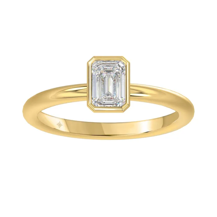 LADIES SOLITAIRE RING 1CT EMERALD DIAMOND 14K YELLOW GOLD CENTER STONE EMERALD DIAMOND 1CT Ethos Rings LADIES SOLITAIRE RING 1CT EMERALD DIAMOND 14K YELLOW GOLD CENTER STONE EMERALD DIAMOND 1CT Ethos Rings
