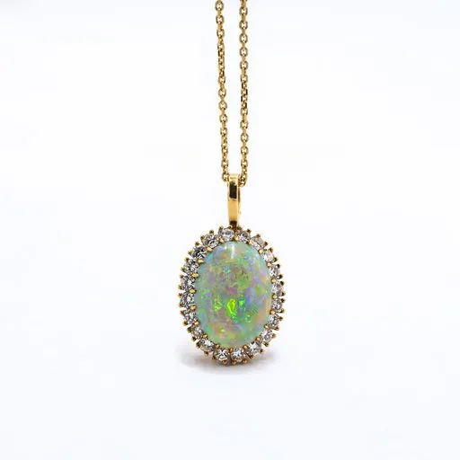 LeVian Necklaces 12 ct Opal Diamond Necklace