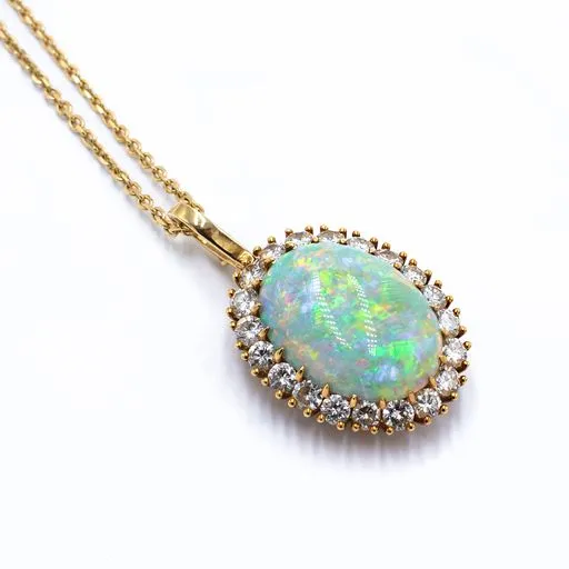 LeVian Necklaces 12 ct Opal Diamond Necklace