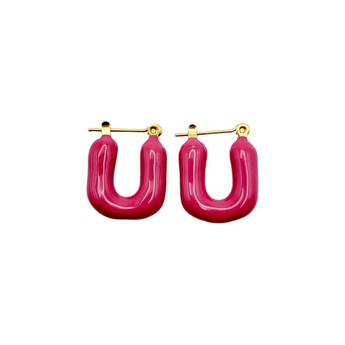 Love Ko Jewelry Earrings PUFFER EARRINGS in Raspberry