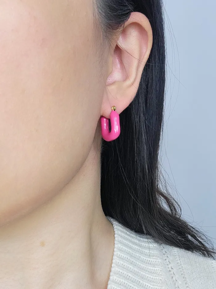 Love Ko Jewelry Earrings PUFFER EARRINGS in Raspberry