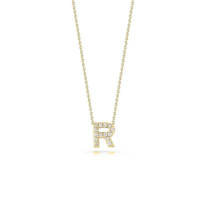 Love Letter R Pendant with Diamonds ROBERTO COIN Necklaces