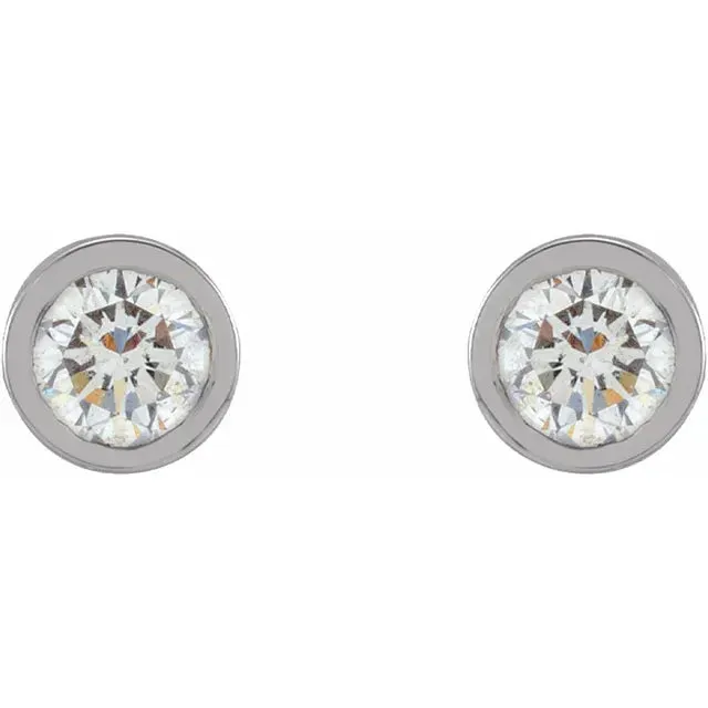 Micro Natural Diamond BezelSet Earrings Single or Pair 14K Yellow White or Rose Gold 125 MM to 25 MM 302 Fine Jewelry Earrings