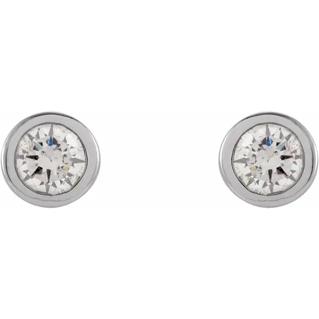 Micro Natural Diamond BezelSet Earrings Single or Pair 14K Yellow White or Rose Gold 125 MM to 25 MM 302 Fine Jewelry Earrings