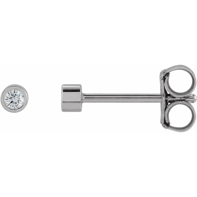 Micro Natural Diamond BezelSet Earrings Single or Pair 14K Yellow White or Rose Gold 125 MM to 25 MM 302 Fine Jewelry Earrings