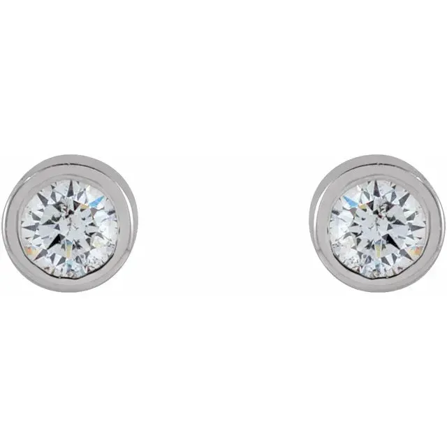 Micro Natural Diamond BezelSet Earrings Single or Pair 14K Yellow White or Rose Gold 125 MM to 25 MM 302 Fine Jewelry Earrings
