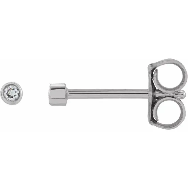 Micro Natural Diamond BezelSet Earrings Single or Pair 14K Yellow White or Rose Gold 125 MM to 25 MM 302 Fine Jewelry Earrings