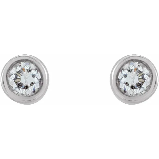 Micro Natural Diamond BezelSet Earrings Single or Pair 14K Yellow White or Rose Gold 125 MM to 25 MM 302 Fine Jewelry Earrings