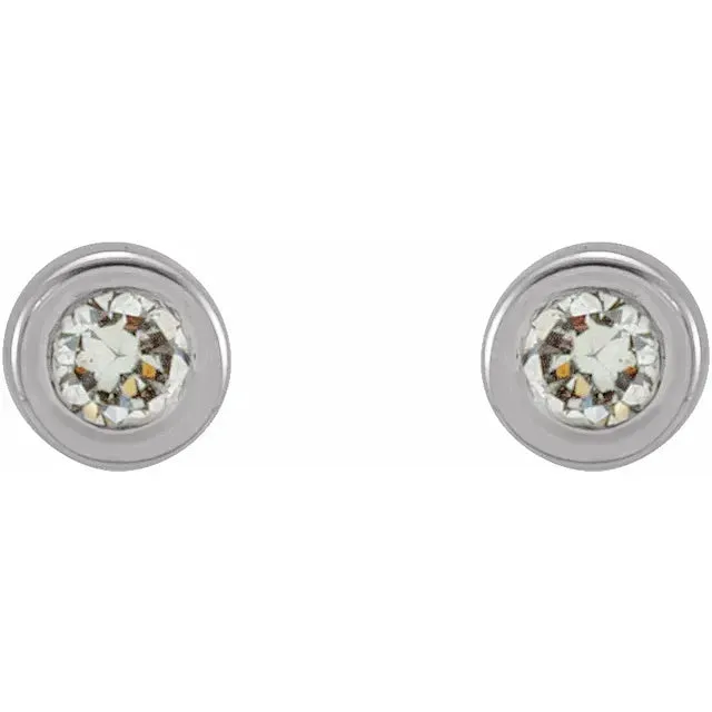 Micro Natural Diamond BezelSet Earrings Single or Pair 14K Yellow White or Rose Gold 125 MM to 25 MM 302 Fine Jewelry Earrings
