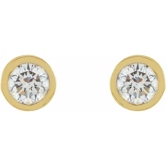 Micro Natural Diamond BezelSet Earrings Single or Pair 14K Yellow White or Rose Gold 125 MM to 25 MM 302 Fine Jewelry Earrings
